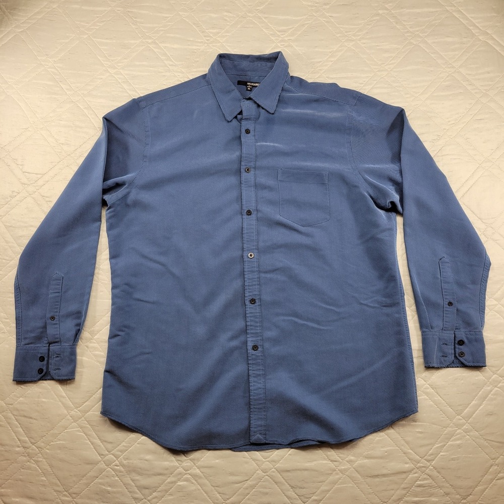 MURANO blue long sleeve dress shirt size XL